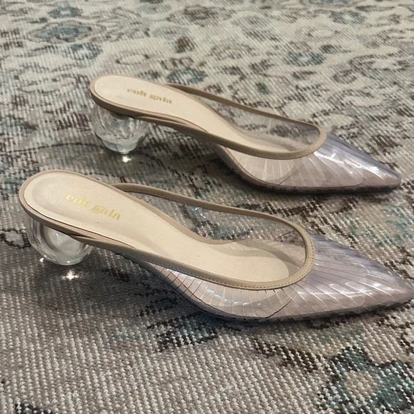 Cult Gaia Clear Beige Women's Mules - Picture 2 of 6